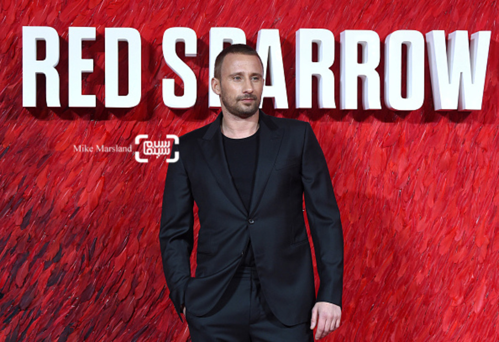 ماتیاس اسخونارتس در فرش قرمز فیلم «گنجشک سرخ»(Red Sparrow) در لندن